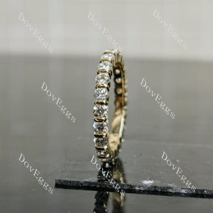 Shining round full eternity moissanite wedding band| Doveggs