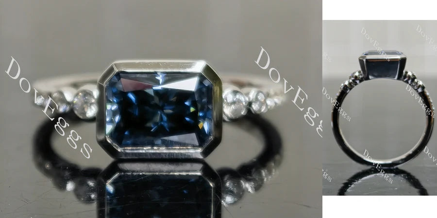 Lab Diamond Ring with Round Accents (LGD/Moissanite) in 10K/14K Gold or Platinum | DovEggs