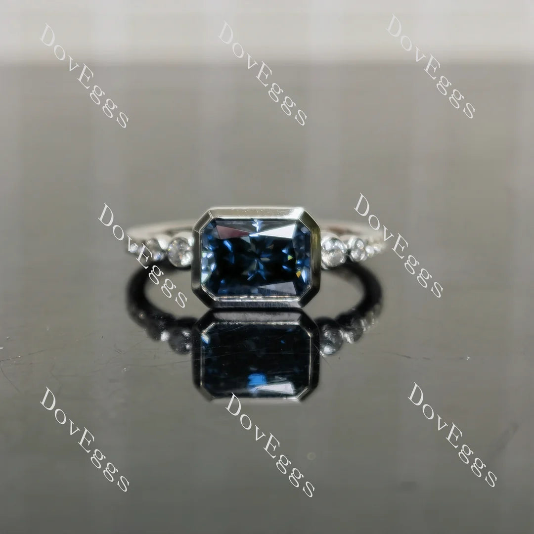 Lab Diamond Ring with Round Accents (LGD/Moissanite) in 10K/14K Gold or Platinum | DovEggs