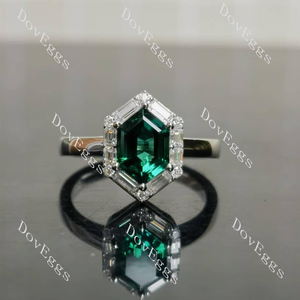 Dovie Doutch Marquise cut baguette halo zambia emerald engagement ring| Doveggs