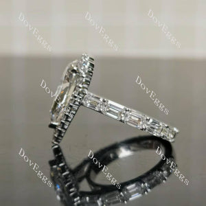 3/4 eternity pave moissanite engagement ring side view|Doveggs