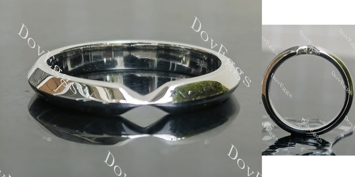 Nested narrow plain wedding band main view|Doveggs
