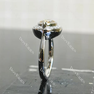 Oval champagne sterling silver moissanite ring