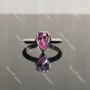 10K White Gold Pear Pink Sapphire Engagement Ring | DovEggs