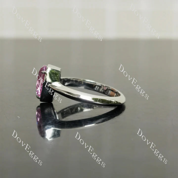 10K White Gold Pear Pink Sapphire Engagement Ring | DovEggs