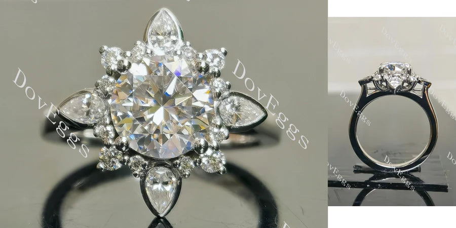 Vintage Halo Lab Grown Diamond Ring in 10K/14K/18K Gold or Platinum | DovEggs
