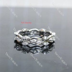Marquise vintage full eternity moissanite wedding band| DovEggs