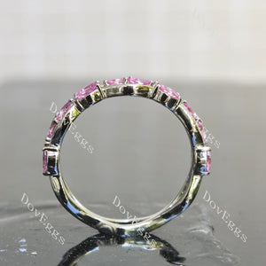 Vintage half or full eternity moissanite/colored gem wedding band| DovEggs