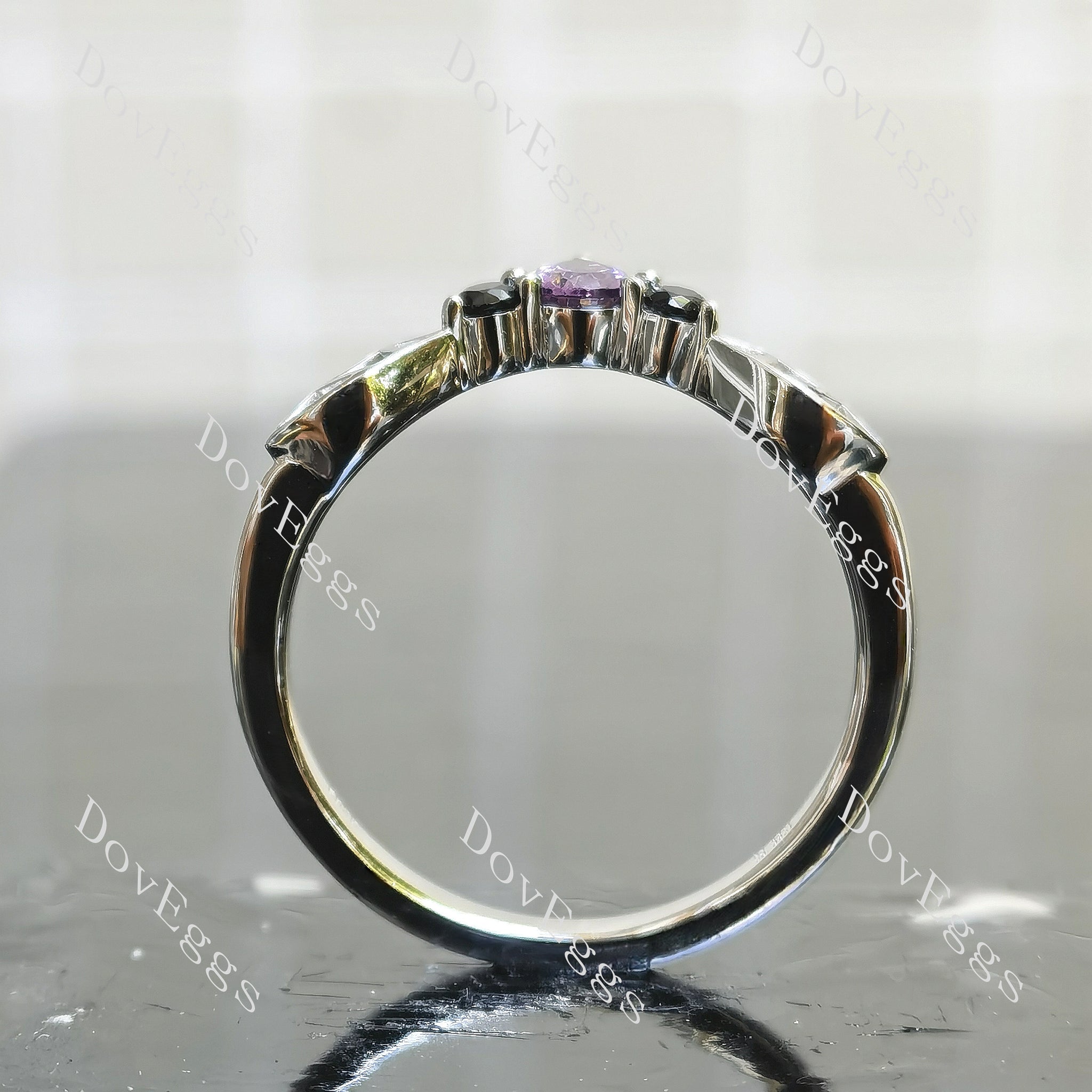 sterling silver colored gem wedding band|Doveggs