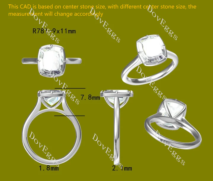 Classic Solitaire Custom Lab Diamond Ring in K Gold or Platinum | DovEggs