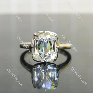 Doveggs empress cut moissnaite bezel engagement ring