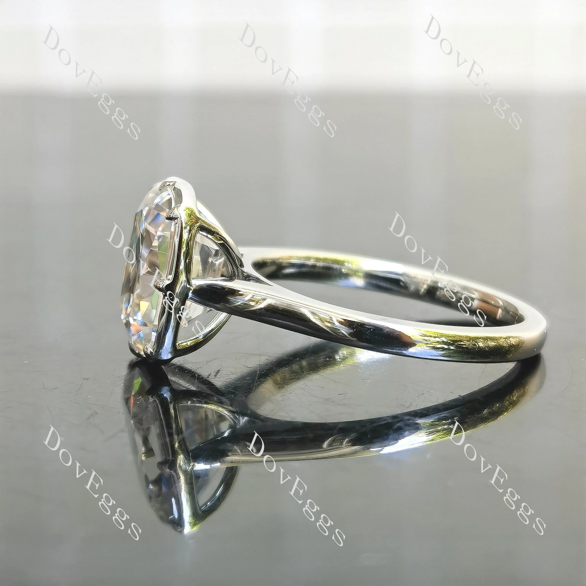 Doveggs sterling silver moissanite engagement ring