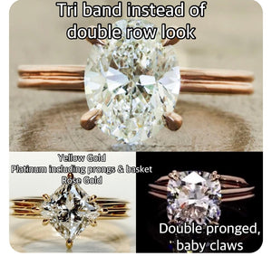 Setting only for 2.01ct Cushion diamond