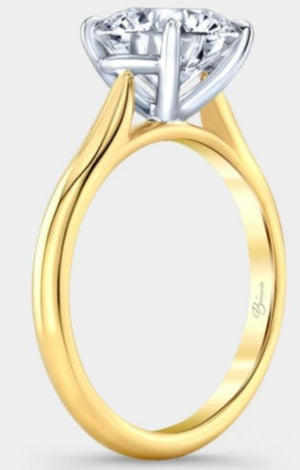 Setting only fit 23052 in 14k YG band Platinum Head Size 8.25