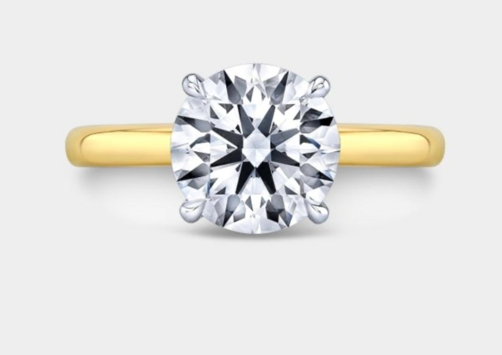 Setting only fit 23052 in 14k YG band Platinum Head Size 8.25