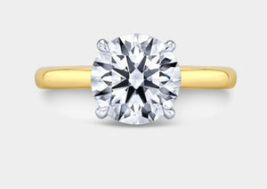 Setting only fit 23052 in 14k YG band Platinum Head Size 8.25