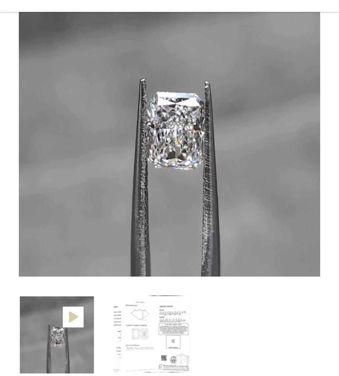 Setting only fit 2.035ct Radiant Lab Diamond