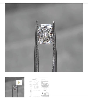 Setting only fit 2.035ct Radiant Lab Diamond