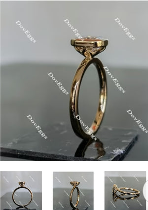 Setting only fit 4.16ct Square emerald diamond 14k YG size 7