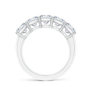 Five cushion lab grown diamonds semi-mount wedding band(Setting Only)