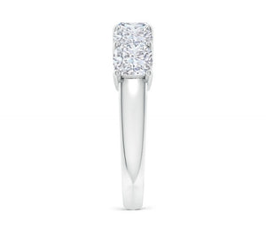 Five cushion lab grown diamonds semi-mount wedding band(Setting Only)