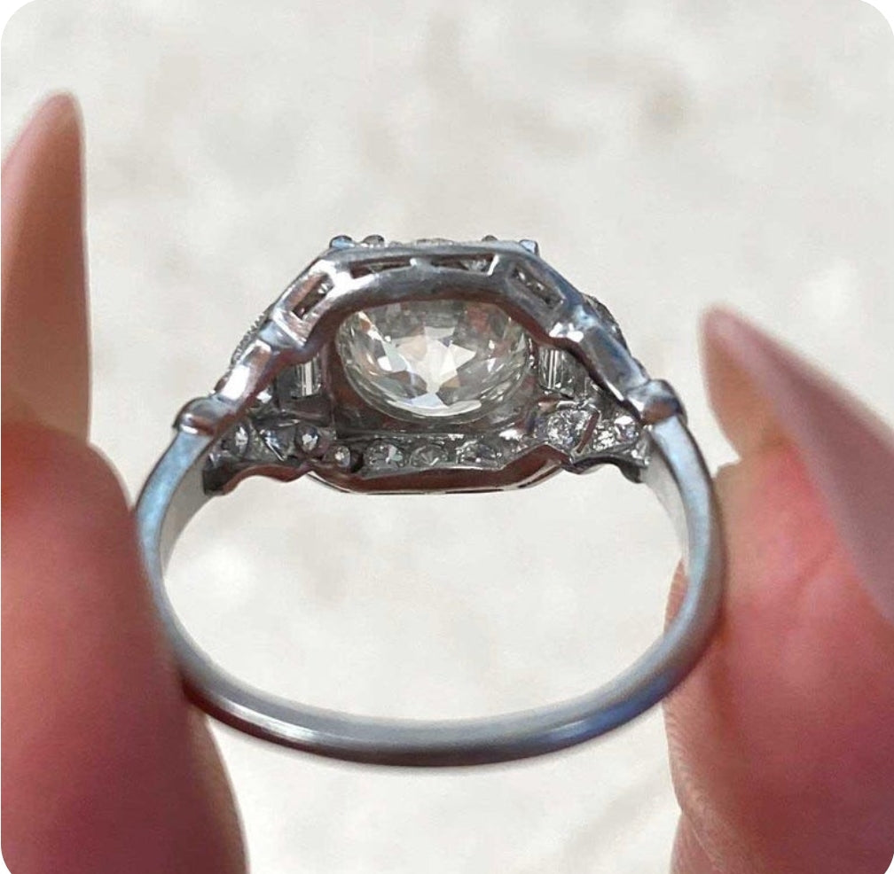 Semi-Mount in platinum and lab grown diamond accents Size 5