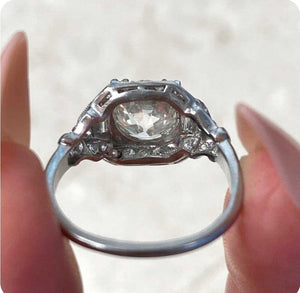 Semi-Mount in platinum and lab grown diamond accents Size 5