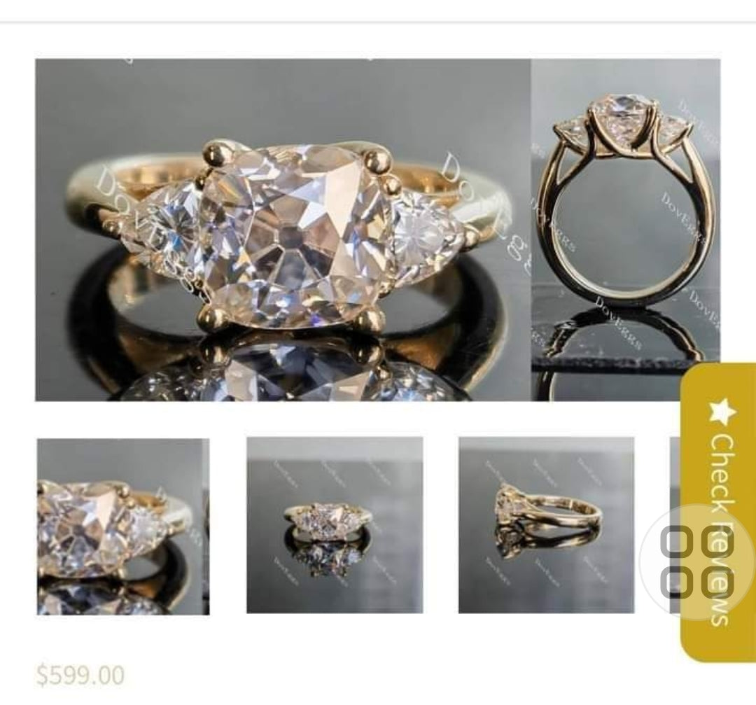 Setting only fit 21634 21632 & a 1ct round stone( needing measurements) in 14k YG size 6.75 Layaway ( 30, 70)
