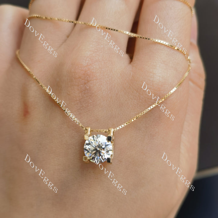 Doveggs round moissanite pendant necklace for women (pendant only) - DovEggs-Seattle