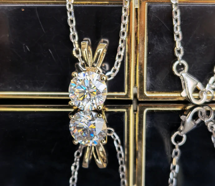 Solitaire lab diamond pendant necklace semi-mount only(Exclusively to DovEggs Stones)