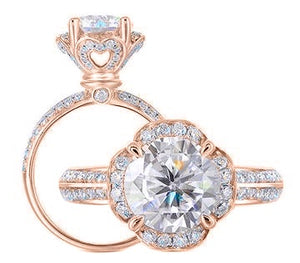 Ethical Lab Diamond Ring with Pave Accents in Gold or Platinum | DovEggs