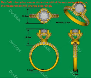 Lab Diamond Ring with Pave Accents in 10K/14K/18K Gold or Platinum | DovEggs