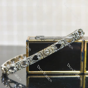 Heart shaped hollow out heart moissanite or lab diamond bracelet| Doveggs