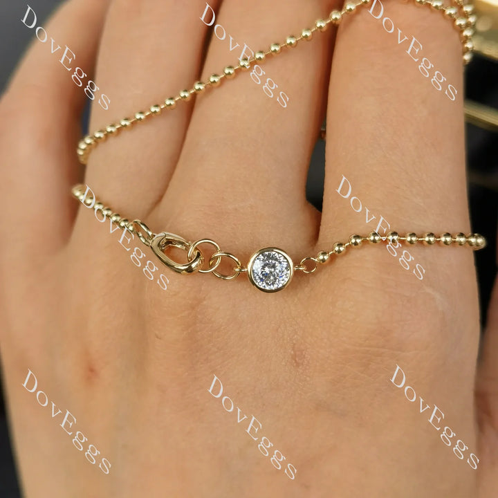 Beaded bezel solitaire pendant necklace semi-mount only