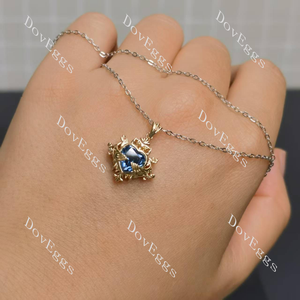 Heart vintage art deco solitaire vintage pendant necklace hand display view| Doveggs