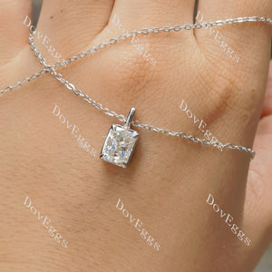 Radiant art deco pendant necklace model view| Doveggs