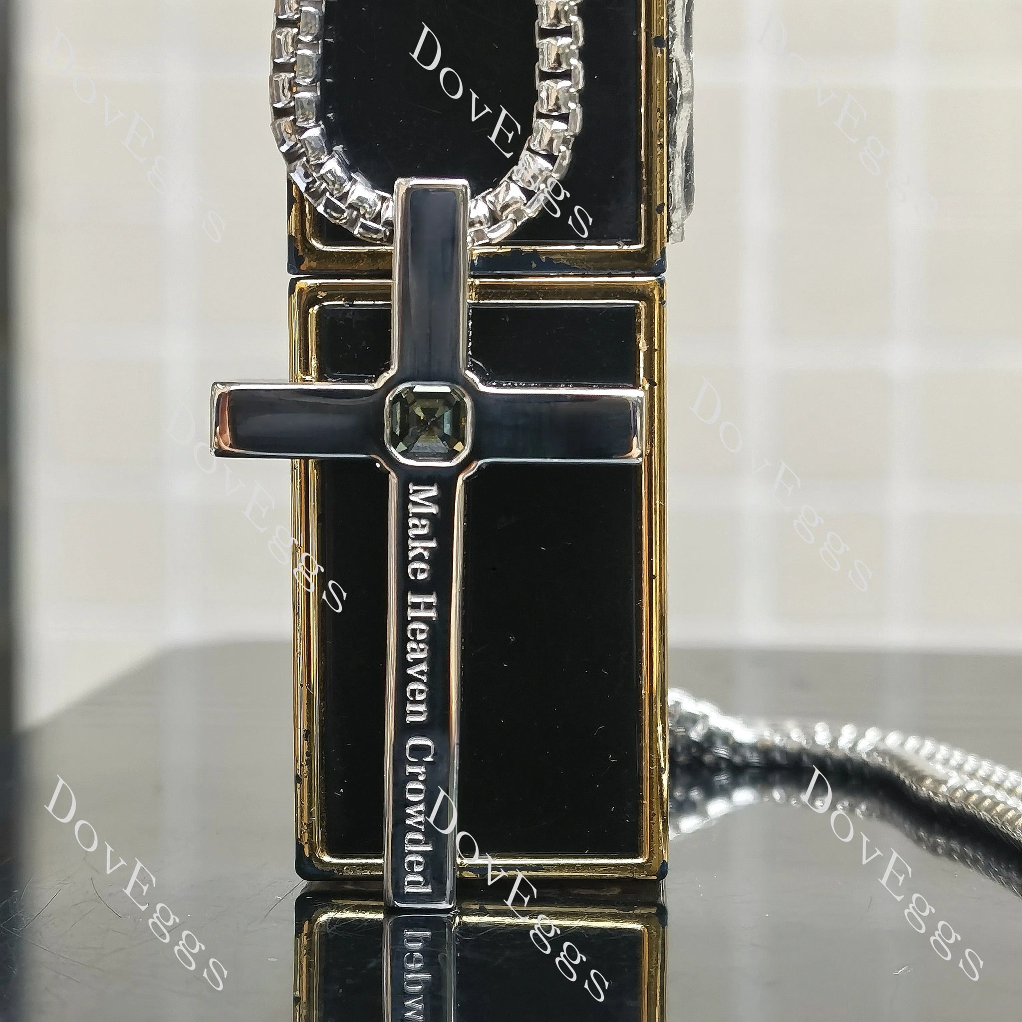 Personalized engraving on Cross pendant necklace