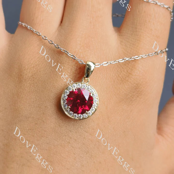 Halo lab diamond pendant necklace semi-mount only(Exclusively to DovEggs Stones)