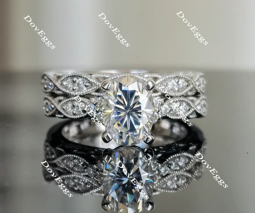 Lab Diamond Ring with GHI Color Accents (Moissanite/LGD) in 10K/14K/18K Gold or Platinum | DovEggs