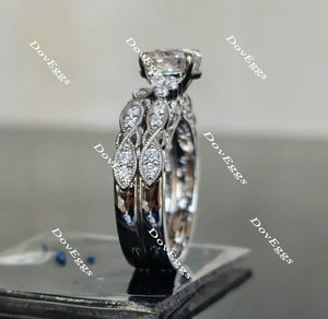 Lab Diamond Ring with GHI Color Accents (Moissanite/LGD) in 10K/14K/18K Gold or Platinum | DovEggs