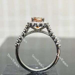 (size 11) Doveggs sterling silver 3ct champagne color pear moissanite engagement ring
