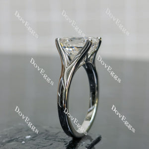 (size 6.5)Doveggs 3ct GHI color emerald moissanite engagement SS ring