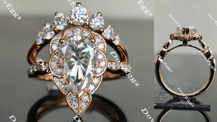 Lab Diamond Ring with GHI Color Accents (Moissanite/LGD) in 10K/14K Gold or Platinum | DovEggs