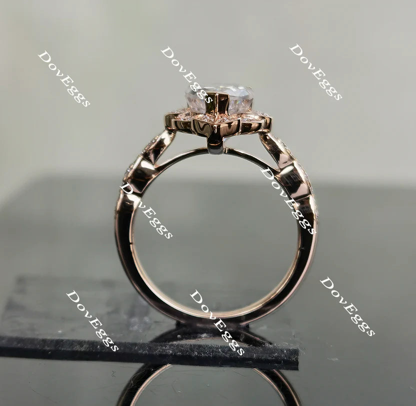 Lab Diamond Ring with GHI Color Accents (Moissanite/LGD) in 10K/14K Gold or Platinum | DovEggs