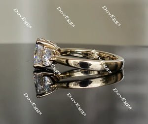 Lab Diamond Ring with 5mm GHI Color Accents (Moissanite/LGD) in 10K/14K/18K Gold or Platinum | DovEggs