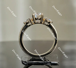 Lab Diamond Ring with 5mm GHI Color Accents (Moissanite/LGD) in 10K/14K/18K Gold or Platinum | DovEggs