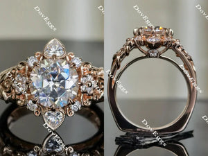 Lab Diamond Ring with GHI Color Accents (Moissanite/LGD) in 10K/14K Gold or Platinum | DovEggs
