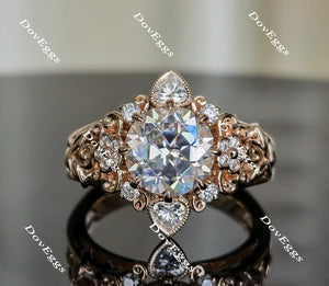 Lab Diamond Ring with GHI Color Accents (Moissanite/LGD) in 10K/14K Gold or Platinum | DovEggs
