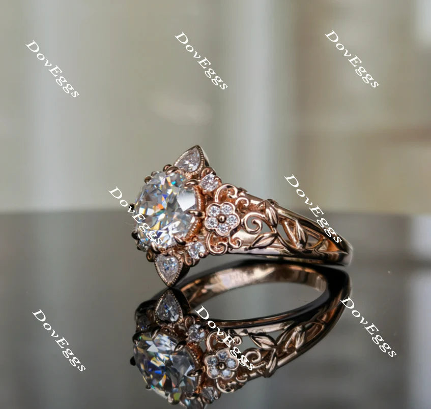 Lab Diamond Ring with GHI Color Accents (Moissanite/LGD) in 10K/14K Gold or Platinum | DovEggs