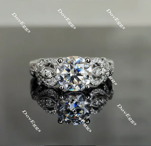 Lab Diamond Ring with Pave Accents (Moissanite/LGD) in 10K/14K Gold or Platinum | DovEggs